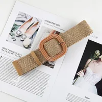 Elegant Basic Solid Color Straw Women's Woven Belts sku image 3