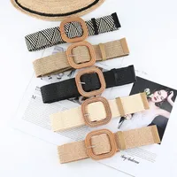 Elegant Basic Solid Color Straw Women's Woven Belts main image 1