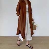 Women's Shirt Dress Casual Turndown Long Sleeve Solid Color Midi Dress Daily main image 3
