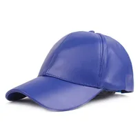 Solid Color PU Curved Leather Baseball Cap Trendy Men's Hat Peaked Cap Korean Style Hip Hop Hat Women's Hat Couple Sun Hat sku image 8