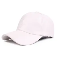 Solid Color PU Curved Leather Baseball Cap Trendy Men's Hat Peaked Cap Korean Style Hip Hop Hat Women's Hat Couple Sun Hat sku image 3