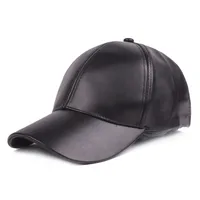 Solid Color PU Curved Leather Baseball Cap Trendy Men's Hat Peaked Cap Korean Style Hip Hop Hat Women's Hat Couple Sun Hat main image 1