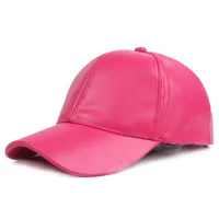 Solid Color PU Curved Leather Baseball Cap Trendy Men's Hat Peaked Cap Korean Style Hip Hop Hat Women's Hat Couple Sun Hat sku image 6