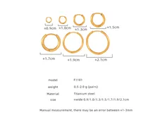1 Pair Simple Style Circle Solid Color Plating Titanium Steel 18K Gold Plated Hoop Earrings main image 9