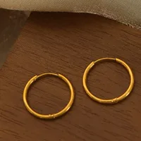 1 Pair Simple Style Circle Solid Color Plating Titanium Steel 18K Gold Plated Hoop Earrings main image 2