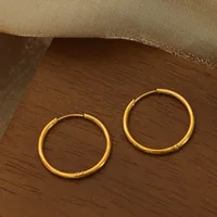 1 Pair Simple Style Circle Solid Color Plating Titanium Steel 18K Gold Plated Hoop Earrings main image 5