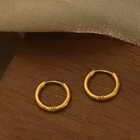 1 Pair Simple Style Circle Solid Color Plating Titanium Steel 18K Gold Plated Hoop Earrings main image 6