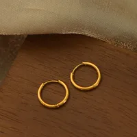 1 Pair Simple Style Circle Solid Color Plating Titanium Steel 18K Gold Plated Hoop Earrings main image 8