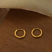 1 Pair Simple Style Circle Solid Color Plating Titanium Steel 18K Gold Plated Hoop Earrings main image 7