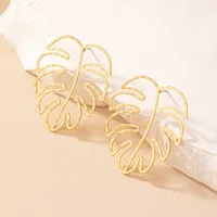 1 Pair Vintage Style Leaf Plating Alloy Ear Studs main image 1
