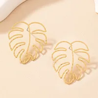 1 Pair Vintage Style Leaf Plating Alloy Ear Studs main image 4