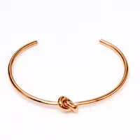 Simple Style C Shape Stainless Steel Titanium Steel Gold Plated Bangle In Bulk main image 8