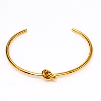 Simple Style C Shape Stainless Steel Titanium Steel Gold Plated Bangle In Bulk sku image 3