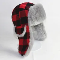 Unisex Basic Vintage Style Plaid Ear Warap Trapper Hat main image 1
