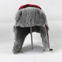 Unisex Basic Vintage Style Plaid Ear Warap Trapper Hat main image 5
