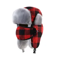 Unisex Basic Vintage Style Plaid Ear Warap Trapper Hat sku image 5