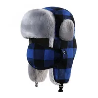 Unisex Basic Vintage Style Plaid Ear Warap Trapper Hat sku image 6