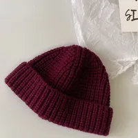 Children Unisex Basic Solid Color Jacquard Wool Cap sku image 1