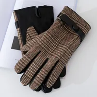 Men's Business Retro Plaid Gloves 1 Set main image 4