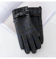 Men's Business Retro Plaid Gloves 1 Set sku image 4