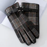 Men's Business Retro Plaid Gloves 1 Set main image 1