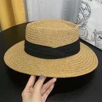 Women's Basic Pastoral Simple Style Solid Color Flat Eaves Straw Hat sku image 3