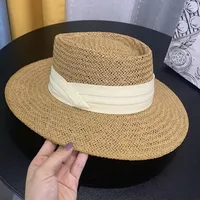 Women's Basic Pastoral Simple Style Solid Color Flat Eaves Straw Hat main image 1