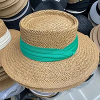 Women's Basic Pastoral Simple Style Solid Color Flat Eaves Straw Hat sku image 2