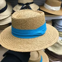 Women's Basic Pastoral Simple Style Solid Color Flat Eaves Straw Hat sku image 1