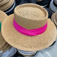 Women's Basic Pastoral Simple Style Solid Color Flat Eaves Straw Hat sku image 5