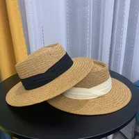 Women's Basic Pastoral Simple Style Solid Color Flat Eaves Straw Hat main image 4