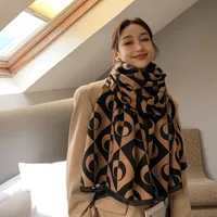 Women's Streetwear Geometric Imitation Cashmere Tassel Scarf main image 4