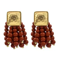 Fashion Tassel Alloy Beaded Tassel Plating Beads Women's Earrings sku image 10