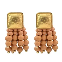 Fashion Tassel Alloy Beaded Tassel Plating Beads Women's Earrings sku image 9