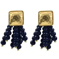 Fashion Tassel Alloy Beaded Tassel Plating Beads Women's Earrings sku image 11