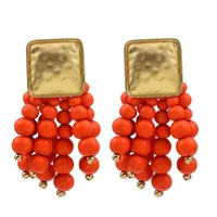 Fashion Tassel Alloy Beaded Tassel Plating Beads Women's Earrings sku image 14