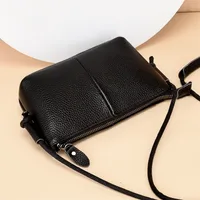 Women's Leather Solid Color Streetwear Square Zipper Square Bag main image 2
