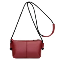 Women's Leather Solid Color Streetwear Square Zipper Square Bag sku image 1