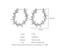 1 Pair Hip-Hop Cool Style Solid Color Titanium Steel 18K Gold Plated Earrings main image 6