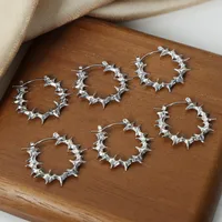 1 Pair Hip-Hop Cool Style Solid Color Titanium Steel 18K Gold Plated Earrings main image 1