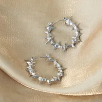 1 Pair Hip-Hop Cool Style Solid Color Titanium Steel 18K Gold Plated Earrings sku image 1