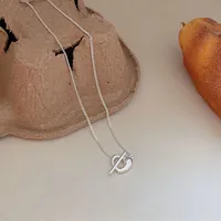 925 Sterling Silver Plating Solid Color Necklace Pendant main image 5