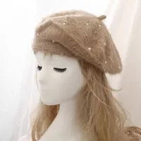 Women's Basic Sweet Round Dots Pearl Eaveless Beret Hat sku image 6