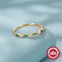 925 Sterling Silver Zircon Geometric Solid Color Rings main image 1