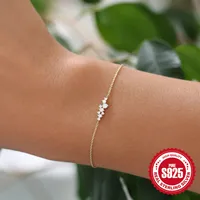 Simple Style Square Solid Color Sterling Silver Plating Inlay Zircon Bracelets main image 3