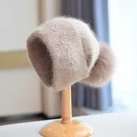 Women's Basic Solid Color Eaveless Wool Cap main image 2