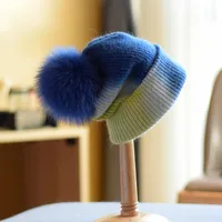 Women's Basic Retro Tie Dye Eaveless Wool Cap main image 1