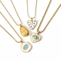 304 Stainless Steel Retro Polishing Plating Inlay Irregular Square Heart Shape Turquoise main image 4