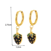 1 Pair Simple Style Round Water Droplets Strawberry Plating 304 Stainless Steel Drop Earrings main image 2