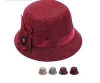 Women's Casual Elegant Retro Flower Wide Eaves Fedora Hat main image 5
